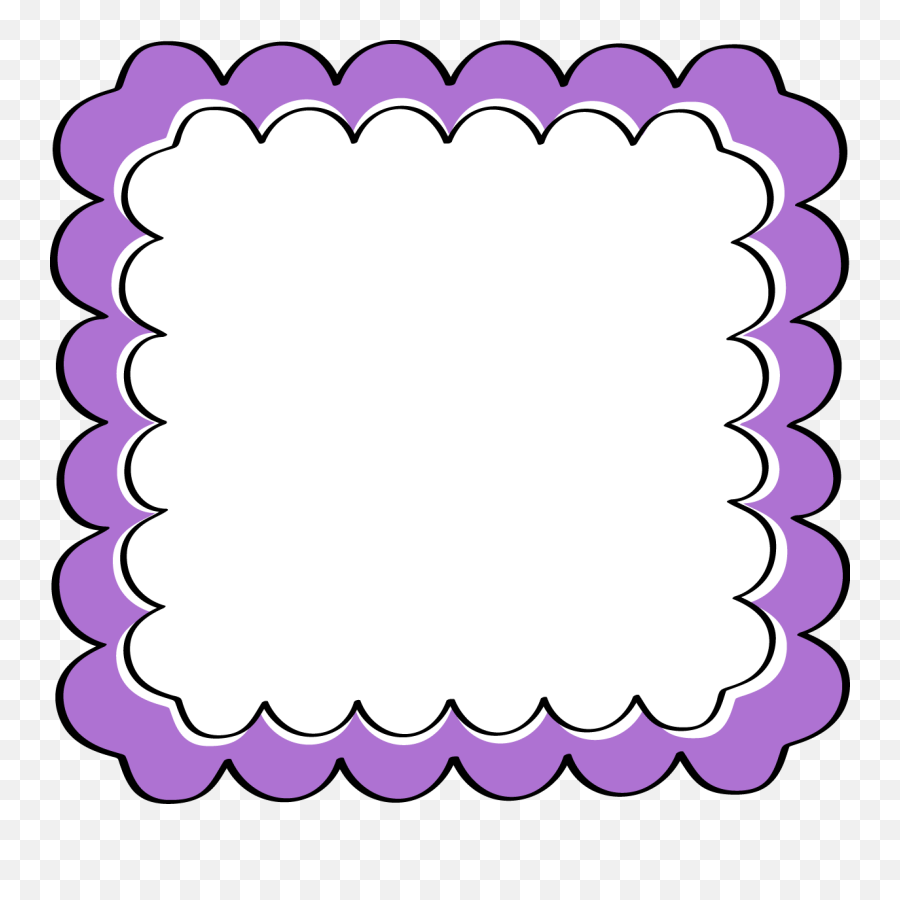 Purple Scalloped Frame - Compound Sentence Mentor Sentence Png,Purple Border Png