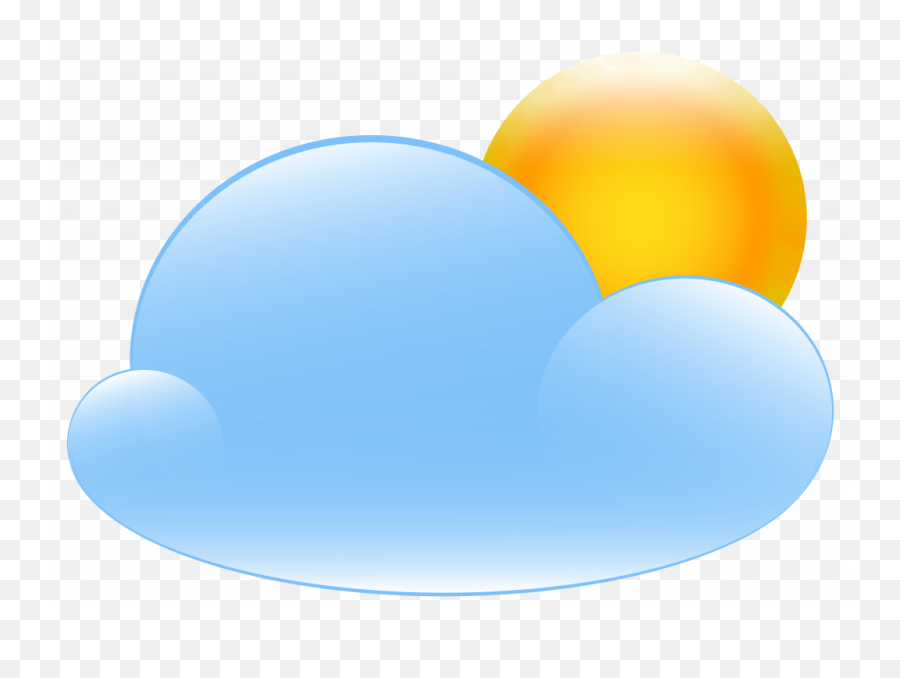 Top Partly Cloudy With Sun Weather Icon Clip Art Web - Transparent Background Partly Cloudy Free Weather Icons Png,Sun Clipart Transparent Background