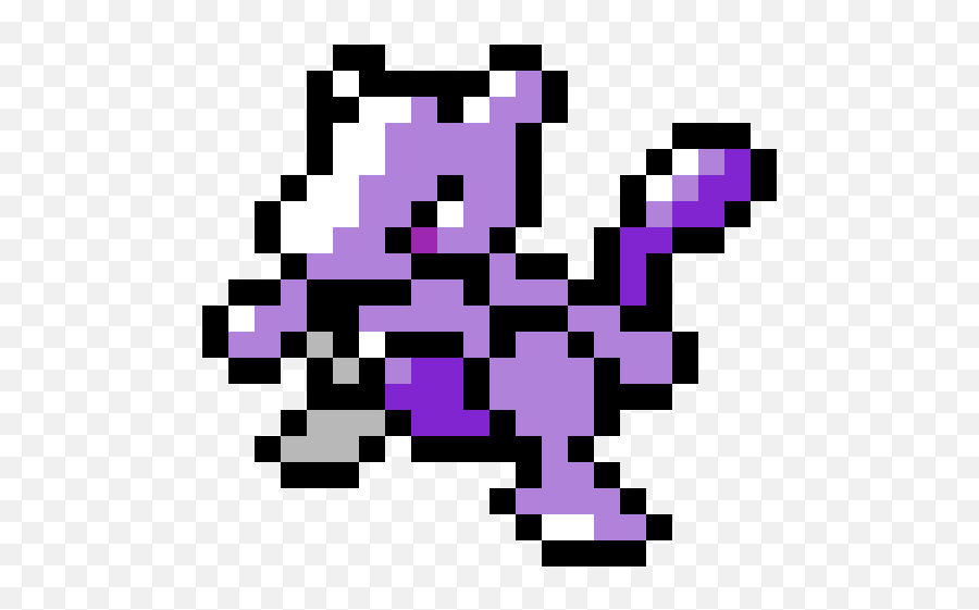 Download Hd Mewtwo - Pixel Art Pokemon Mewtwo Transparent Final Fantasy 1 Black Mage Png,Mewtwo Png