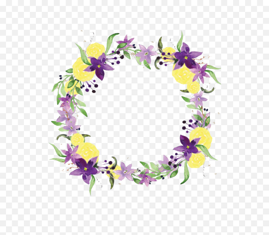 Spring Flowers Png Jpg Transparent - Purple And Yellow Flowers Border,Spring Flowers Png