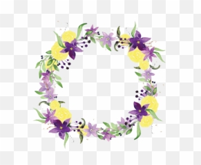 Spring Flowers Png Jpg Transparent - Purple And Yellow Border