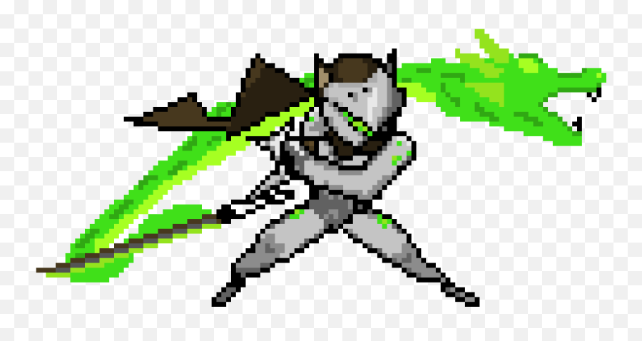 Genji Pixel Art - Genji Overwatch Pixel Art Png,Genji Png