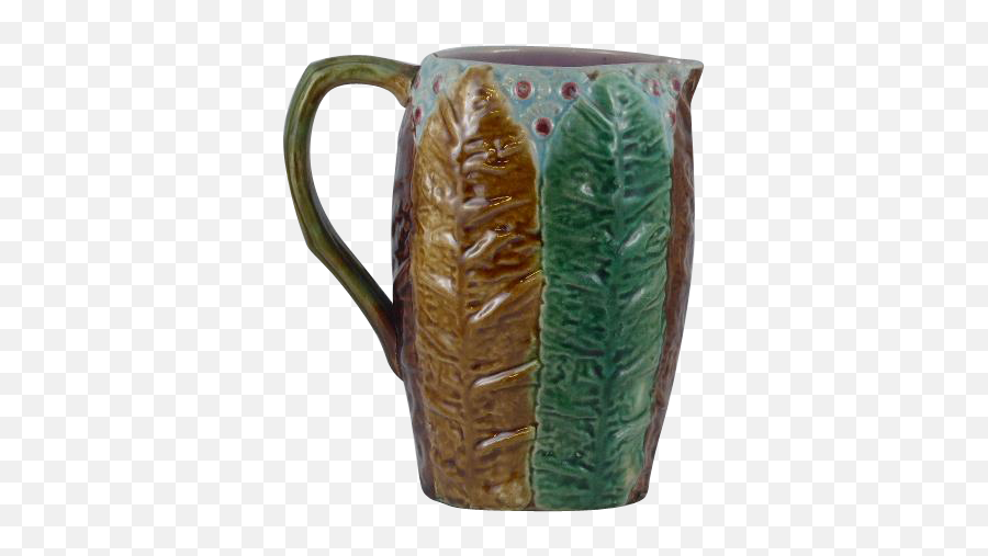 Download Hd Rare Antique Victoria Majolica Tobacco Leaf - Jug Png,Tobacco Leaf Png