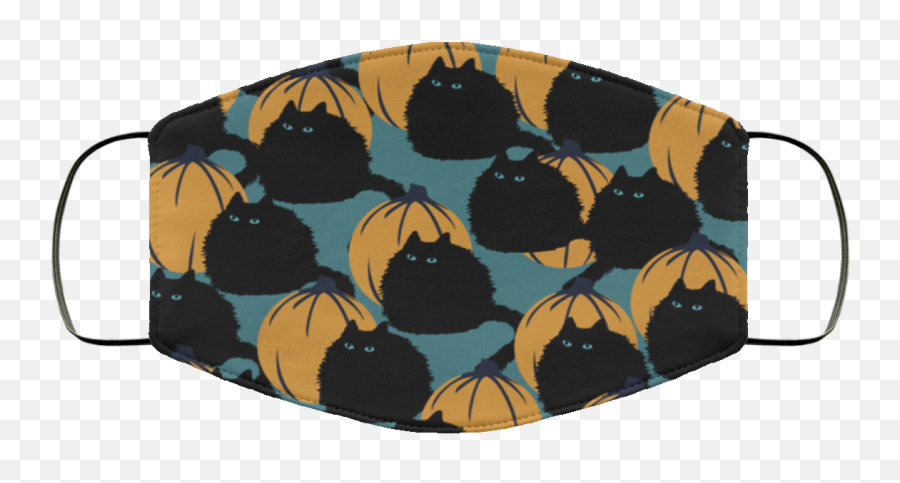 Free Shipping - Black Fluffy Cat Halloween Pumpkin Cat Mom Funny Dragon Face Mask Png,Halloween Cat Png