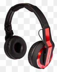 Download Pioneer Dj Headphones Red - Full Size PNG Image And Black