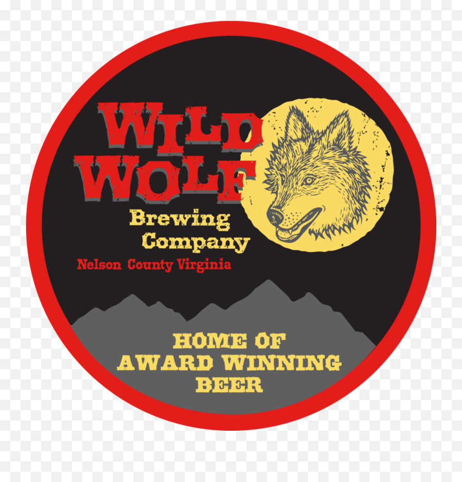 Round Logo W Mountains Yellow Brewing Company Wild Wolf - Wild Wolf Brewery Png,Round Logo