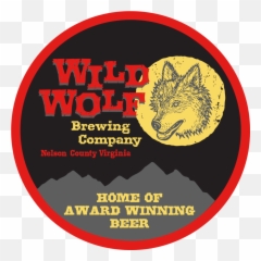 Round Logo W Mountains Yellow Brewing Company Wild Wolf - Wild Wolf Brewery Png,Round Logo