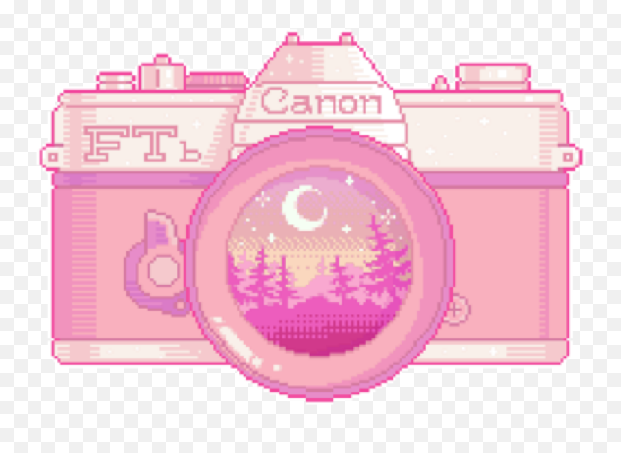 Canon Kawaii Cute Pixel Sticker By Yuozukie - Mirrorless Camera Png,Kawaii Pixel Png