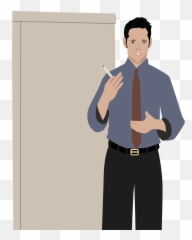 Download Free Businessman Giving Presentation Icon - Standing png