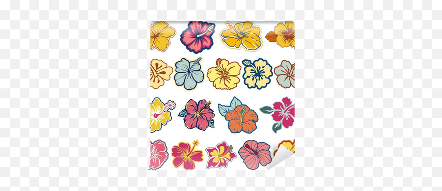 Hibiscus Flowers Vector Icon Set Wall Mural U2022 Pixers - We Live To Change Decorative Png,Hawaiian Flower Icon