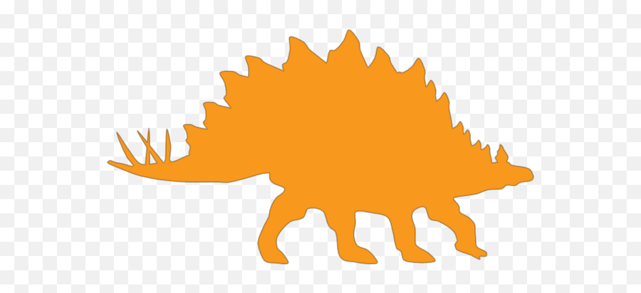 Orange Stegosaurus Clip Art - Vector Clip Art Stegosaurus Black And White Png,Dinosaur Silhouette Png