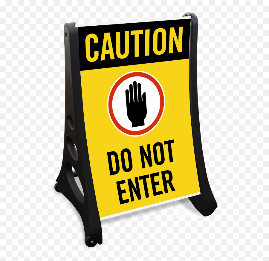 Caution Do Not Enter Sidewalk Sign - Checkpoint Clipart Black And White Png,Do Not Enter Png