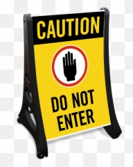 Caution Do Not Enter Sidewalk Sign - Checkpoint Clipart Black And White Png,Do Not Enter Png
