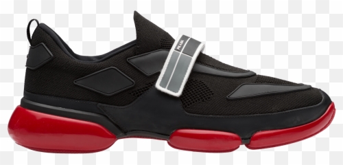 Prada Cloudbust Knit Sneakers Transparent Png - Free Black And Red