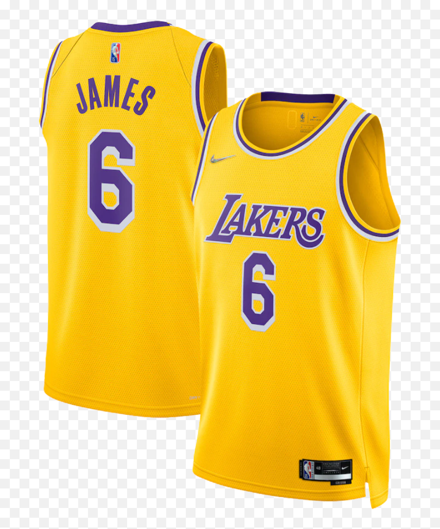 Los Angeles Lakers Lebron James 6 Nike Gold 202122 Diamond Swingman Nba Jersey - Icon Edition Los Angeles Lakers La Lakers Jersey Png,Nike Icon Shirt