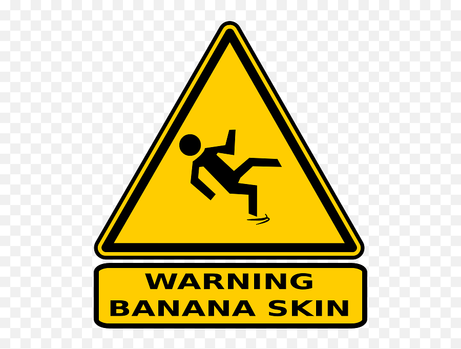 Banana Skin Hazard Warning Sign Transparent Png - Stickpng Warning Banana Skin Png,Warning Icon Transparent