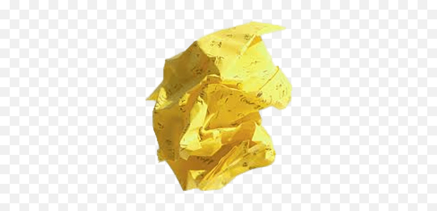 Crumpled Piece Of Paper Transparent Png - Yellow Crumpled Paper Png,Piece Of Paper Png
