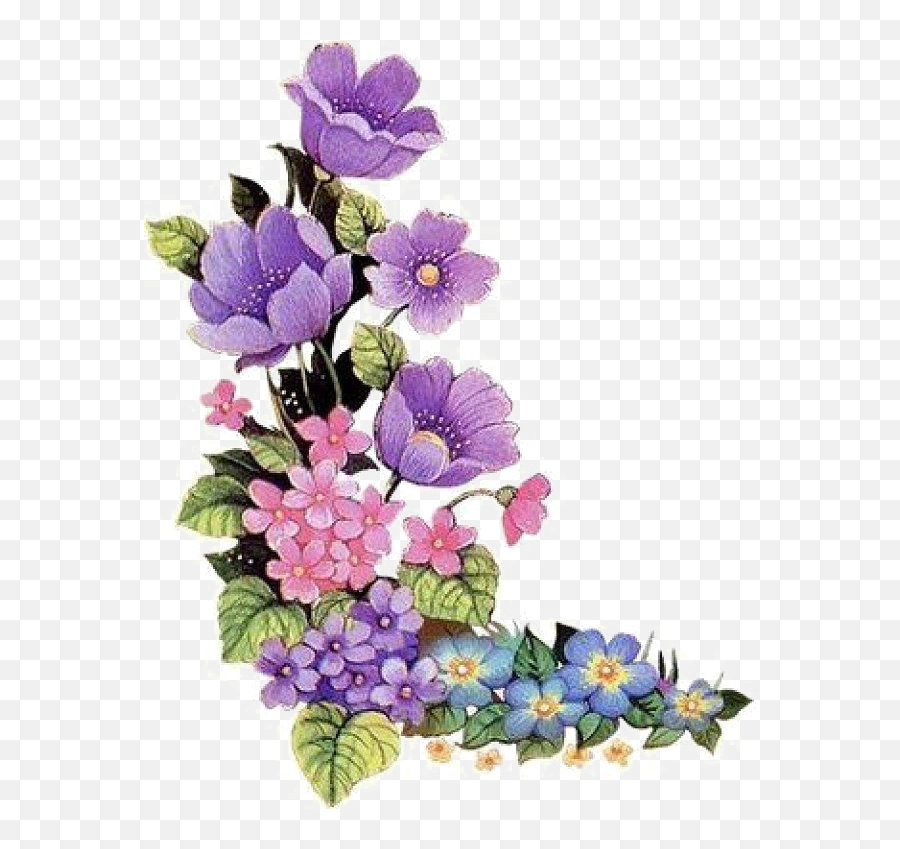 Purple Floral Border Free Png Image Arts - Transparent Purple Flower Png,Purple Border Png