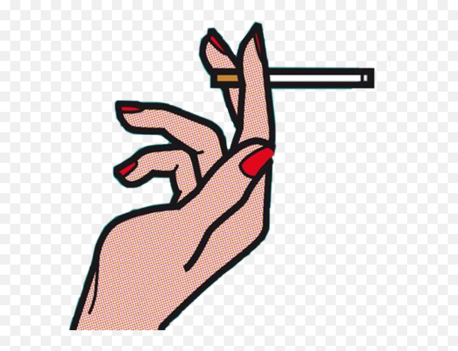 Cigarette Hand Rednail Comic Smoke Artfreetoedit - Cigarette Pop Art Hand Cigarette Png,Thug Life Cigarette Png