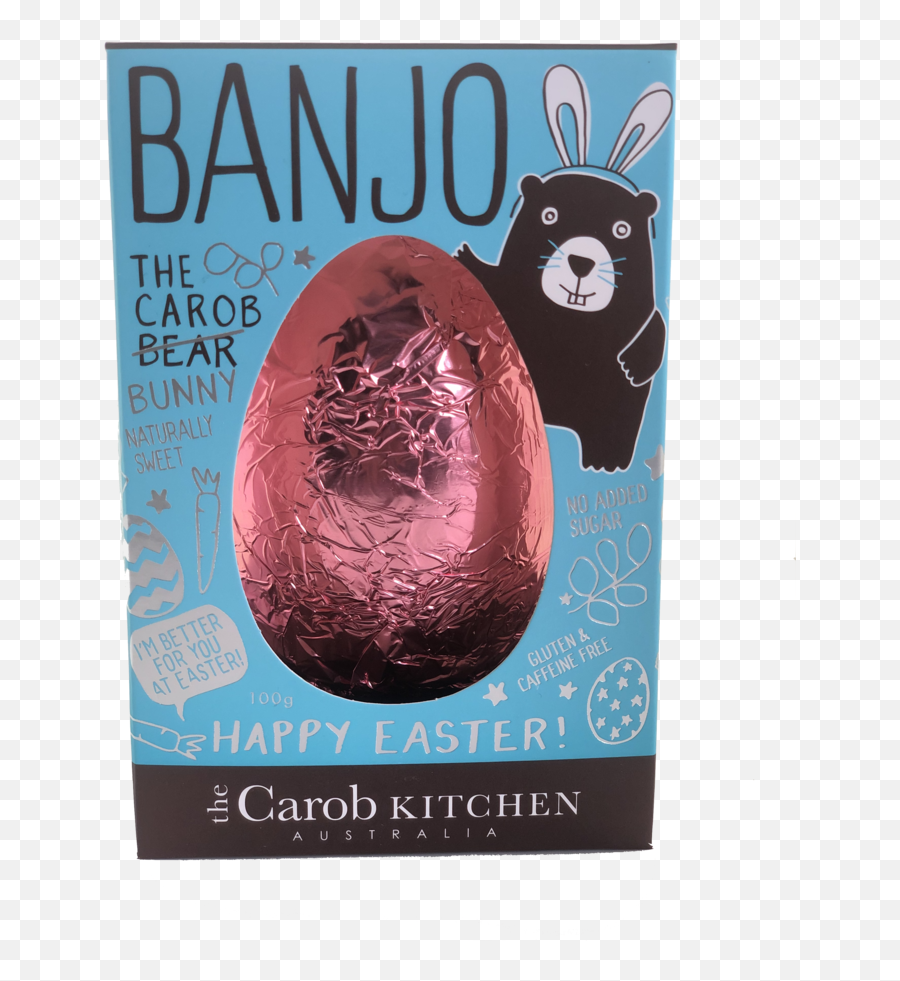 The Carob Kitchen - Banjo The Easter Bunny Gifted Egg 100g Option Of 3 Colours To Select From Carob Coconut Png,Chocolate Bunny Png
