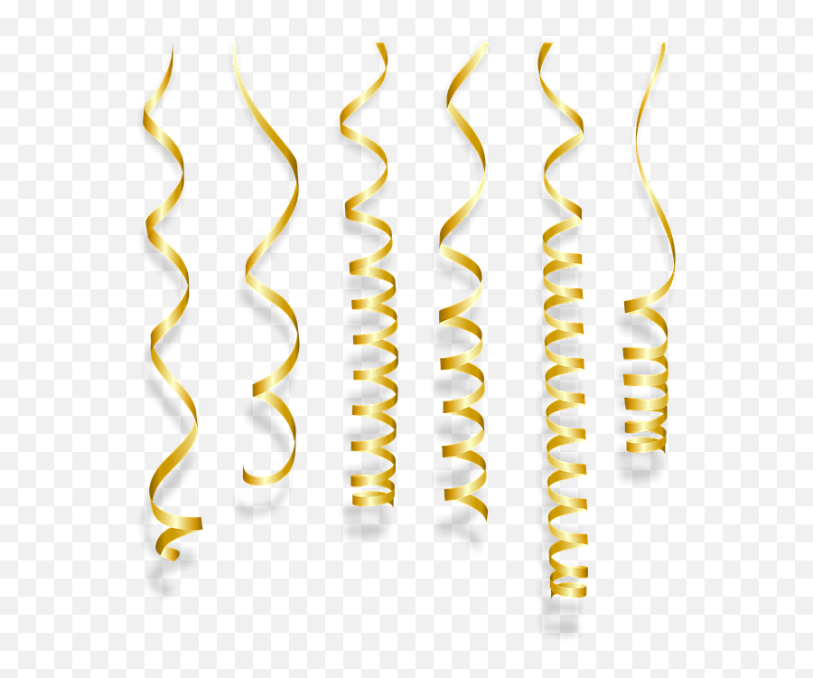 Gold Streamers Png 1 Image - Transparent New Years Eve Background,Streamers Png