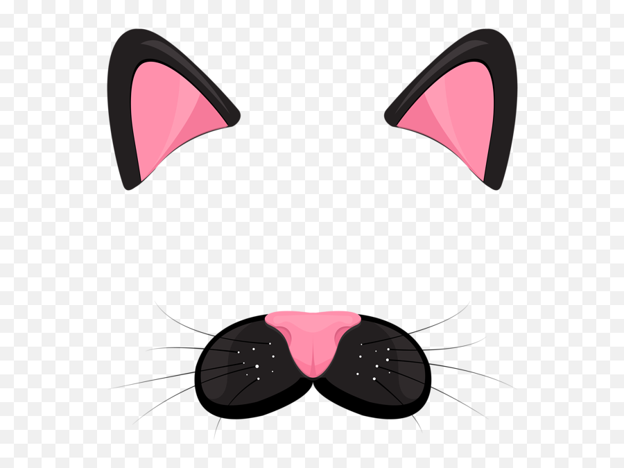 Cat Black Face Mask Png Clip Art Image Com Imagens - Cat Ear Clipart,Funny Cat Png
