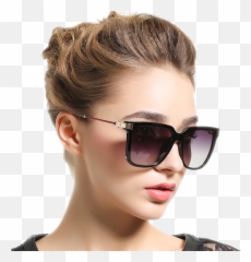 Fashionable Women Wearing Sunglasses - Square For png