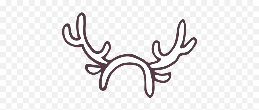 Reindeer Antler Costume Hand Drawn Icon - Chifres De Rena Desenho Png,Antler Png