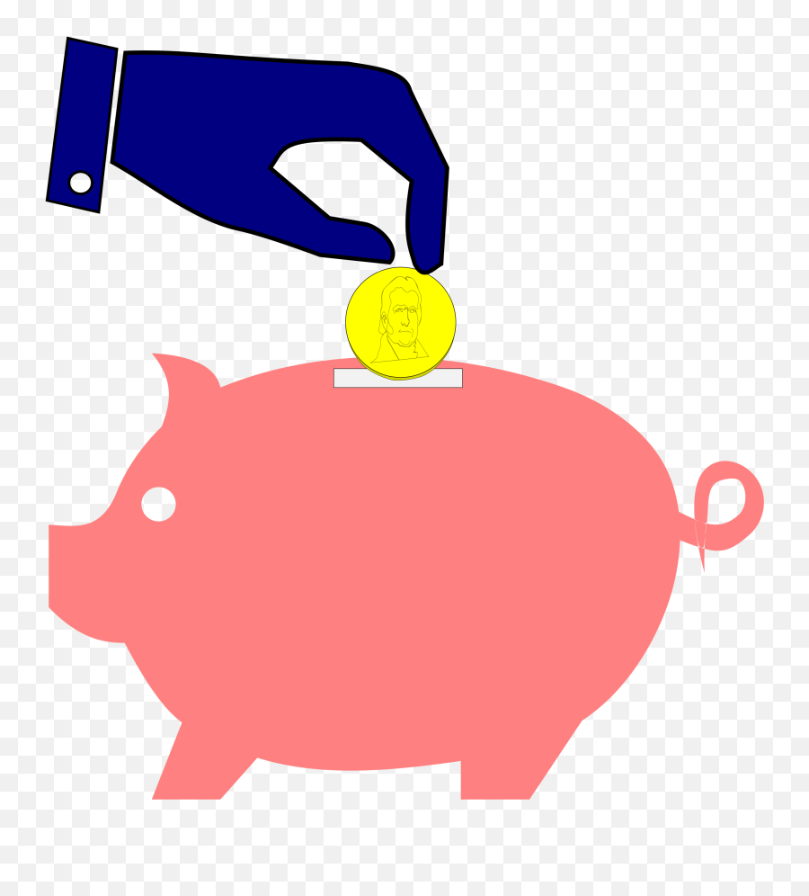 Bank Clipart Microsoft Clip Art Of 3 Clipartwork - Piggy Piggy Bank Hand Clipart Png,Piggy Bank Transparent Background