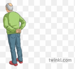 Older Man Standing Back View Spag Children Need Classic - Illustration png