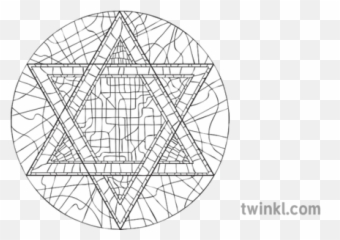 Star Of David Jewish Stained Glass Window Synagogue Symbol - Circle png