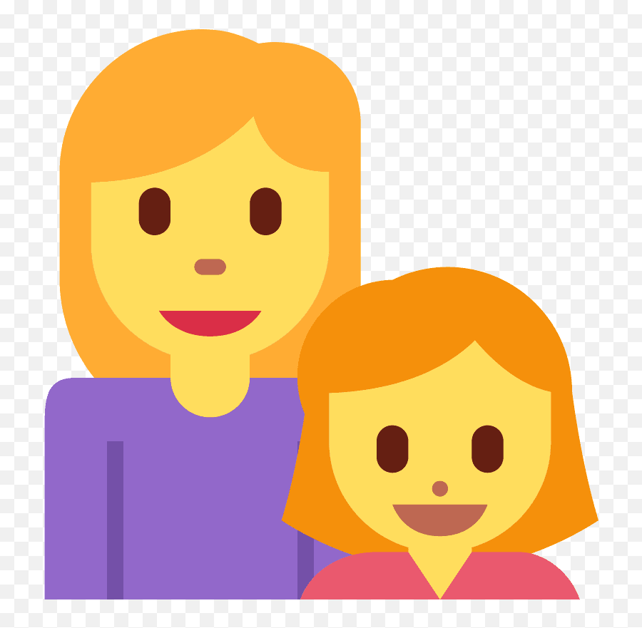Family Woman Girl Emoji Clipart Free Download - Mother And Child Emoji Png,Girl Emoji Png