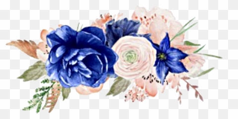 Watercolor Flowers Floral Sticker By Stephanie - Watercolor Blue And Pink Flowers png