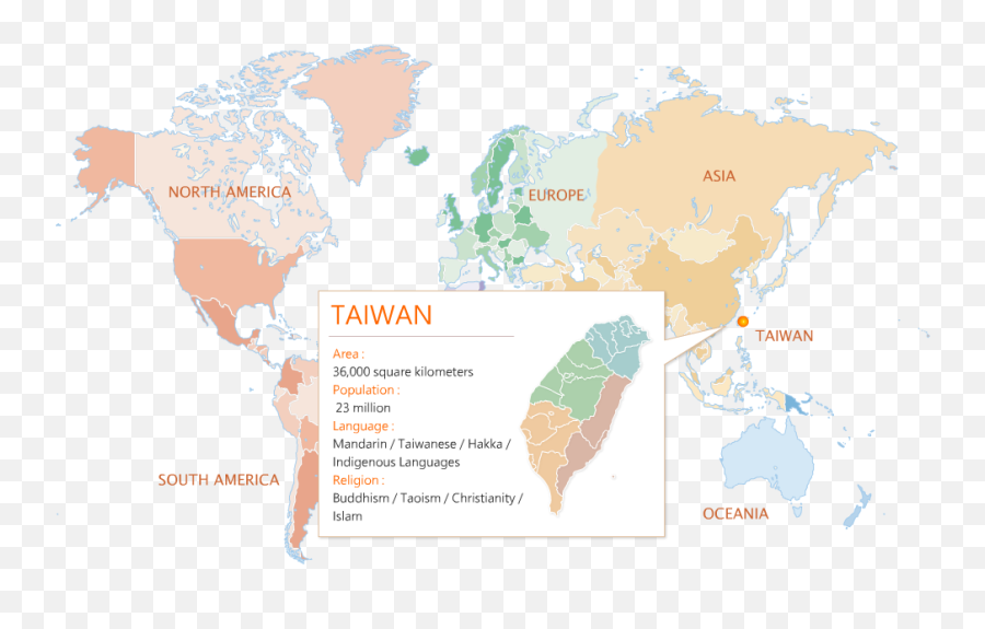 General Information - Green Blue Map Of World Png,Taiwan Png