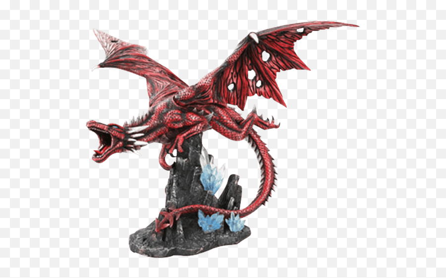 Download Enraged Red Dragon Statue - Flying Dragon Figure Red Dragon Statue Png,Flying Dragon Png