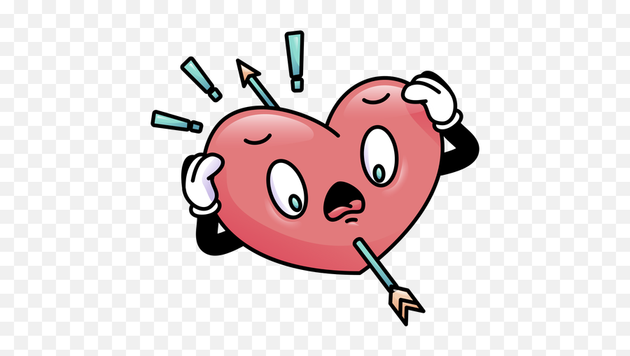 Shocked Heart Shot Colored - Transparent Png U0026 Svg Vector File Happy,Heart Cartoon Png