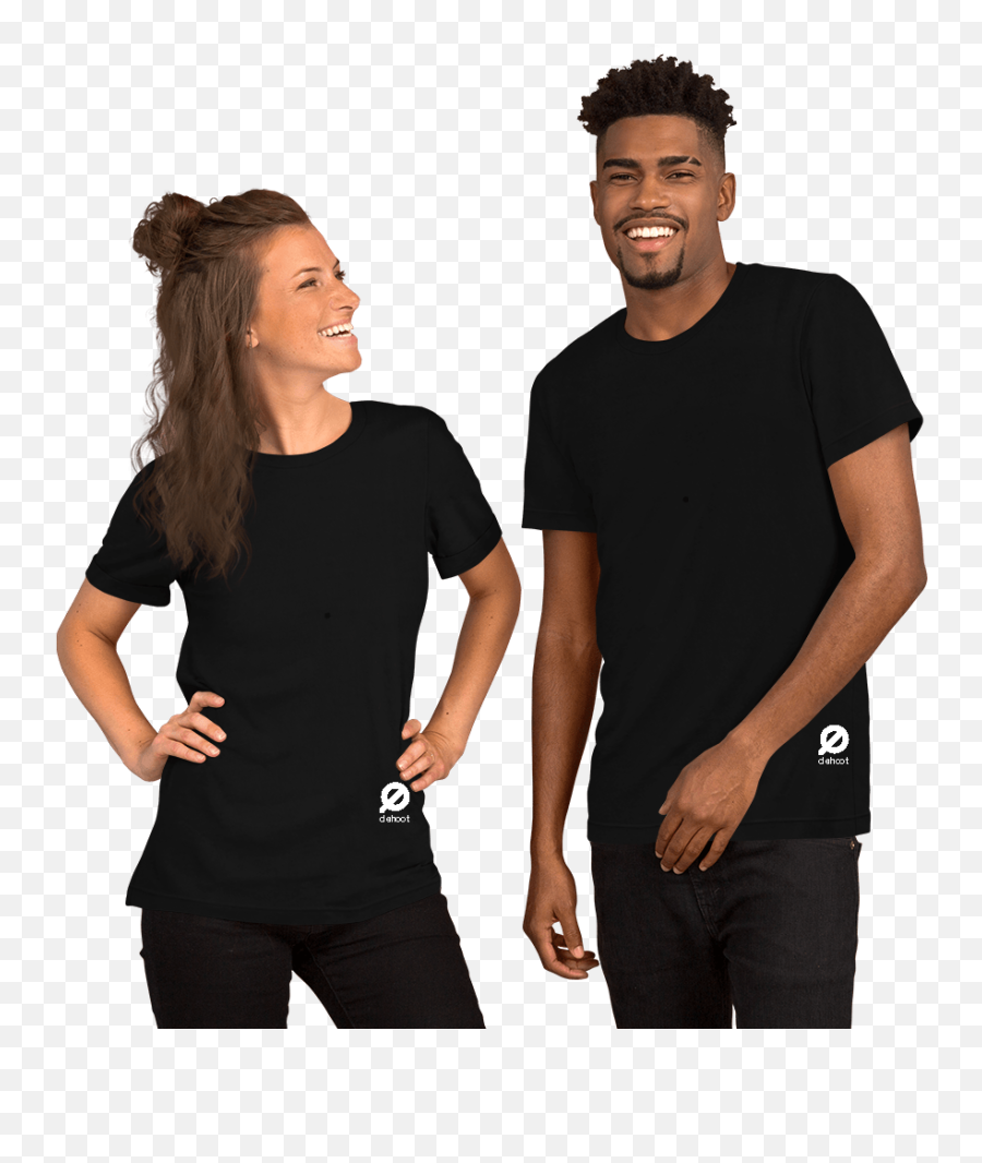 Black Cotton T - Shirt Shortsleeve For Women Couple Tshirt Mockup Free Png,Black T Shirt Png