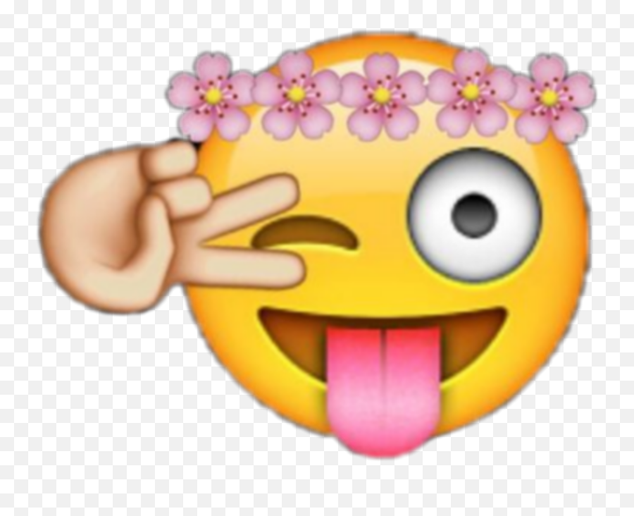 Tongue Emoji Emojis Peace Peaceout Sticker By Peaches - Emoji Stuck Out Tongue Closed Eyes Png,Peace Sign Emoji Png