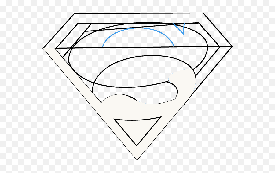 How To Draw Superman Logo Easy Step - Bystep Drawing Guides Step By Step Superman Sign Drawing Png,Superman Logo Font