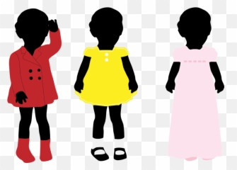 Download Silhouette Child Girl Woman Female - Little In Kids Clothes Vector Png