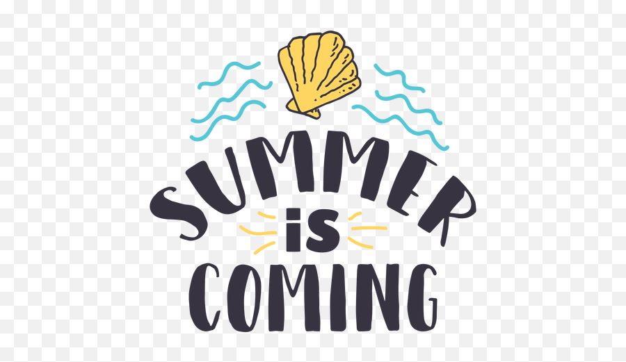 Summer Is Coming Shell Wave Badge - Summer Is Coming Png,Shell Logo Vector