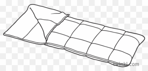 Sleeping Bag Camping Equipment Outdoors Leisure Eyfs Black - Sleeping Bag Black And White Png,Sleeping Bag Png