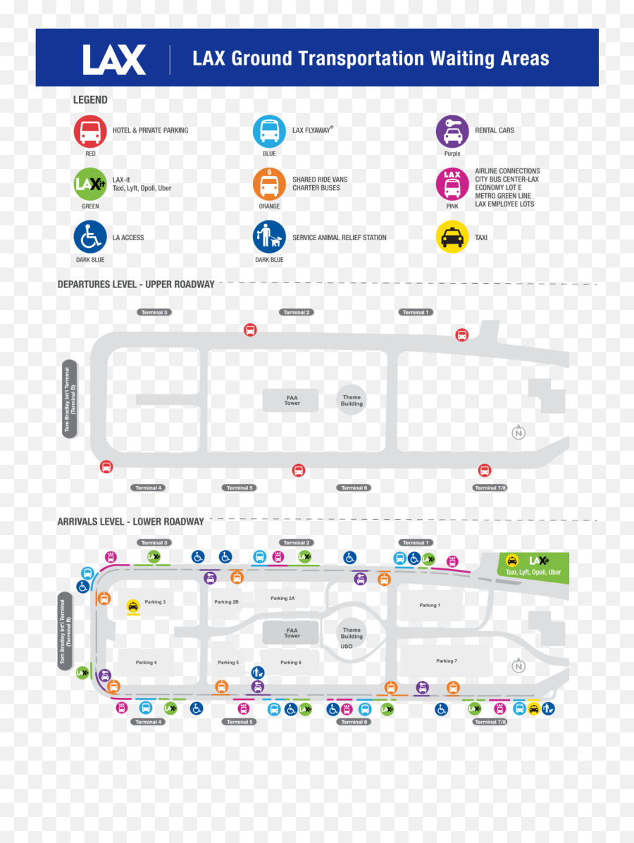 Lax Official Site Traffic And Ground Transportation - Rental Car Shuttle Lax Png,Waze Icon Legend