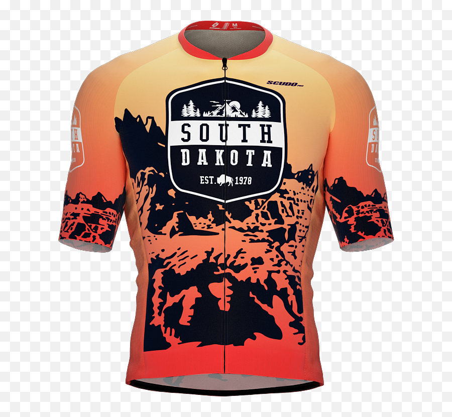 Scudopro Pro - Elite Short Sleeve Cycling Jersey South Dakota Usa State Icon Landmark Symbol Identity Men And Women Short Sleeve Png,Men And Women Icon