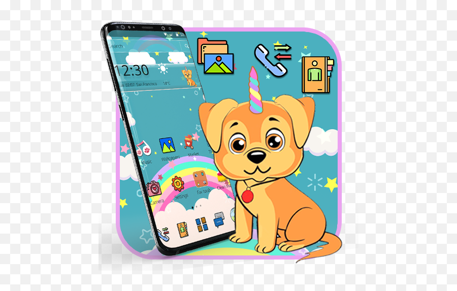 Cute Cartoon Unicorn Puppy Theme - Apps En Google Play Smartphone Png,Pretty Unicorn Icon