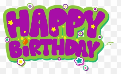 Birthday Cake Clip Art - Purple And Green Happy Birthday Png Tulisan Happy Birthday Png,Happy Birthday Png Transparent