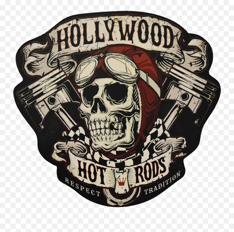 Grim Racer Sign Cut To Shape - Hollywood Hot Rods Logo Png,Hollywood Sign Transparent