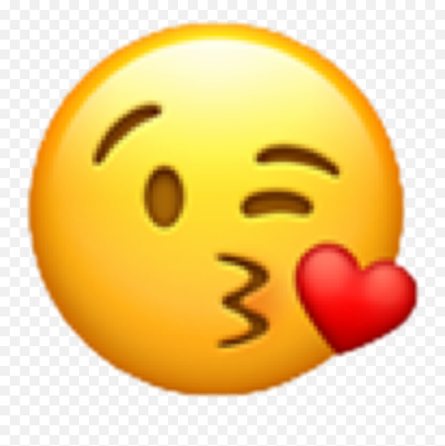 Download Hd Emoji Love Kiss Heart Wink Red Freetoedit - Face Kiss Emoji Png,Wink Png