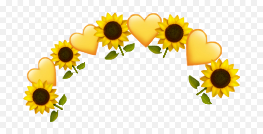 Sunflower Sticker - Yellow Flower Crown Png,Sunflower Emoji Transparent