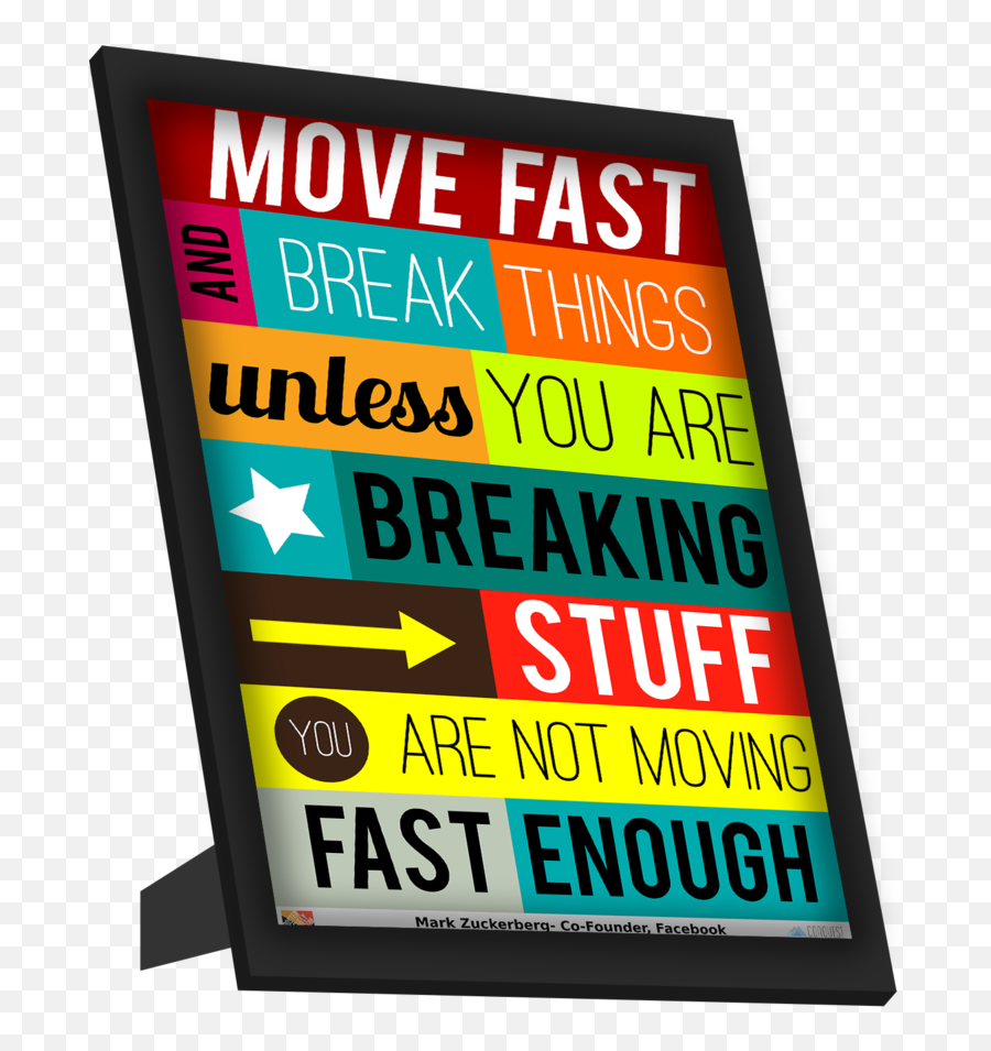 Mark Zuckerberg Move Fast Framed Art - Vertical Png,Mark Zuckerberg Png